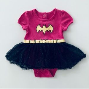 Batgirl Batman Baby Girl Pink Tulle Dress Bodysuit